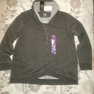 Calvin Klein Sweatshirt Tulip Hem, Waffle Knit